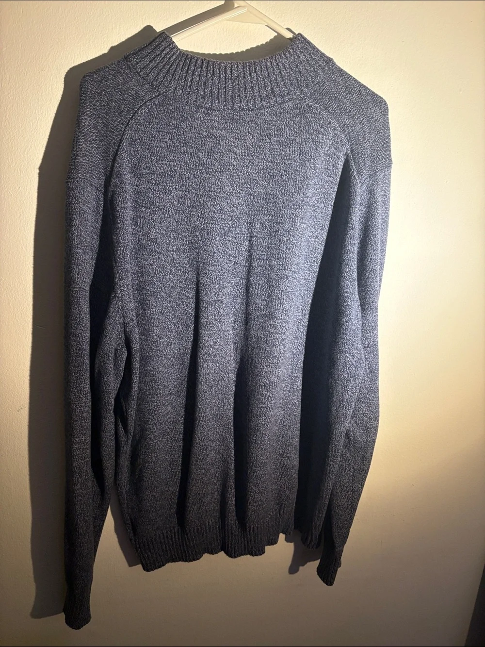 Izod Men's Navy Heather Quarter Zip Pullover Sweater
